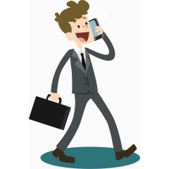 矢量打电话的商务男子