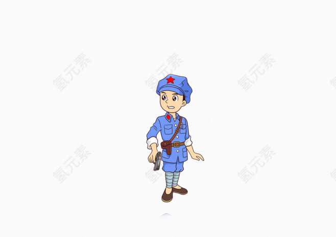 装饰红军卡通人物手绘