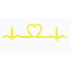 黄色心电图线条素材