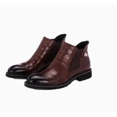 层牛皮舒适吸湿商务休闲男靴