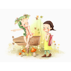 问路指路的两个女孩