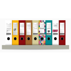 矢量扁平彩色工作文件夹