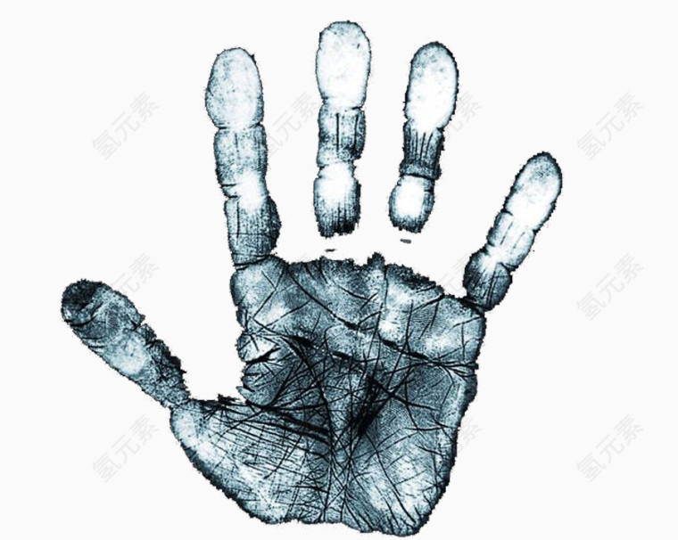 悬疑蓝色皲裂手