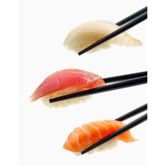 筷子夹住的寿司