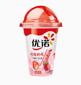 优诺草莓珍珠奶昔