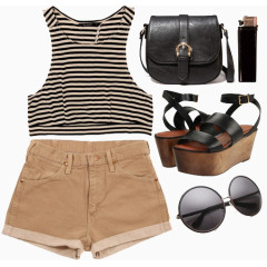 亚麻色牛仔短裤