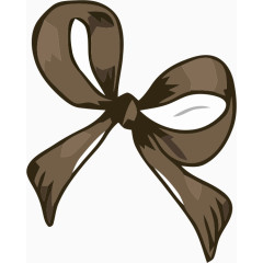细条棕色蝴蝶结