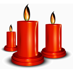 矢量手绘红色蜡烛