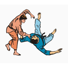 卡通柔道比赛