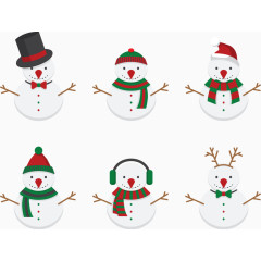 戴帽子的圣诞雪人