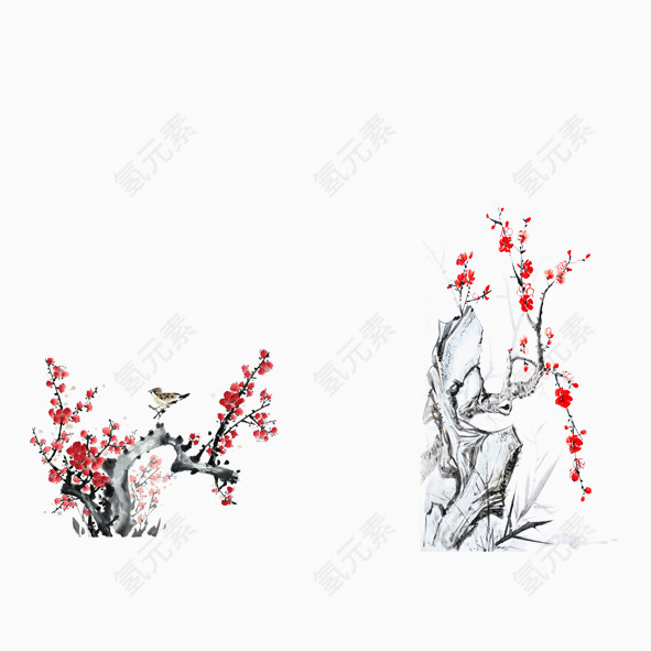寒雪冬梅