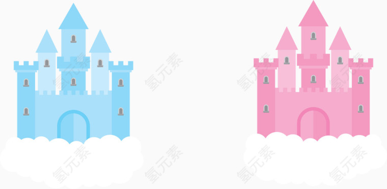 粉色可爱城堡矢量图