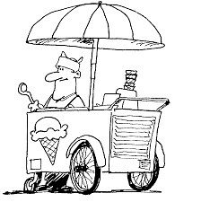 售卖冰淇淋简笔画