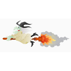 童话骑着扫把的女巫师