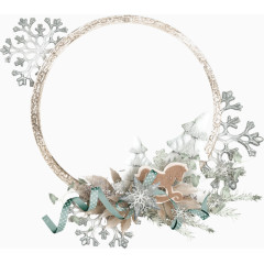 圣诞节装饰圆形边框雪花