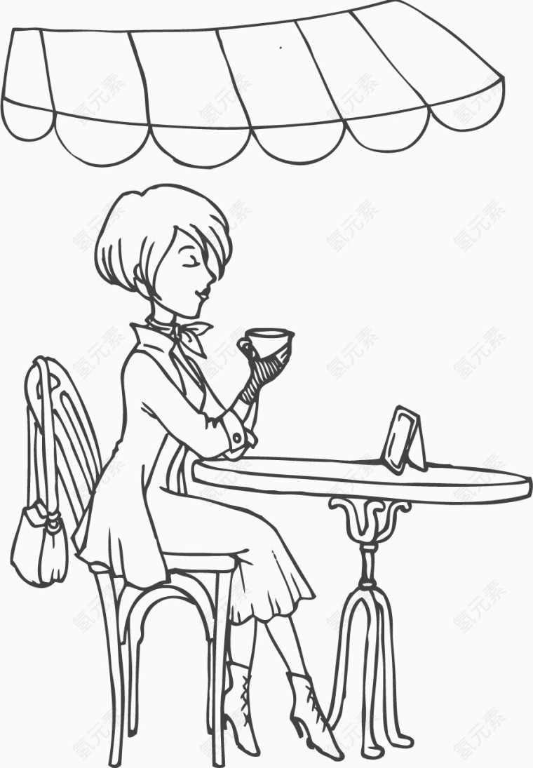 女孩插画矢量图