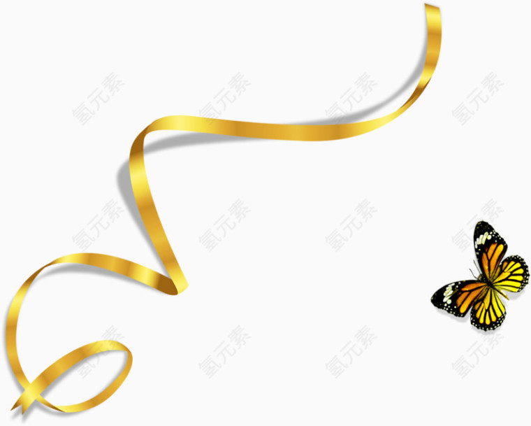 蝴蝶丝带花园装饰元素