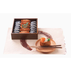 木盒里的日本寿司