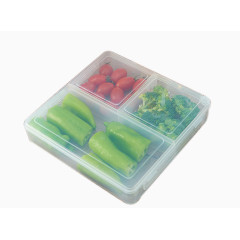 四格透明分隔保鲜盒
