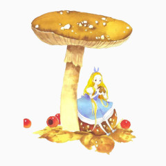 蘑菇女孩手绘