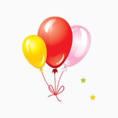 红黄粉三色气球