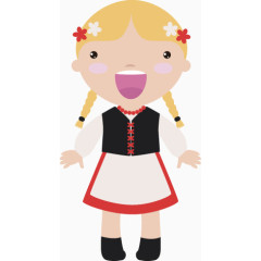 少数民族孩子矢量素材