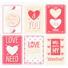 6款创意情人卡片矢量素材