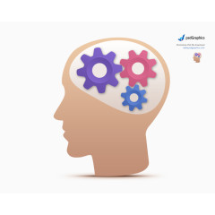 创造性思维带有齿轮图标