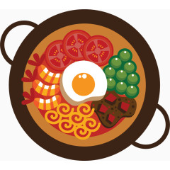 矢量扁平日本火锅