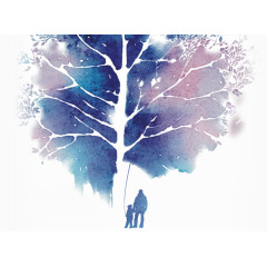 父亲节彩色剪影