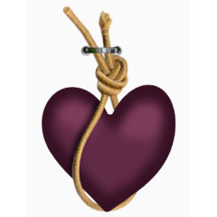 绑着的紫色桃心