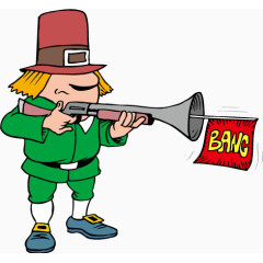 卡通开枪的卫兵矢量