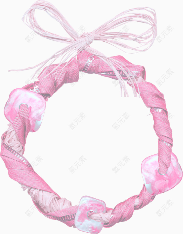 粉色彩带装饰圆环