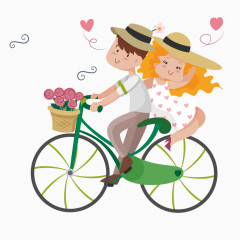 矢量骑自行车的情侣