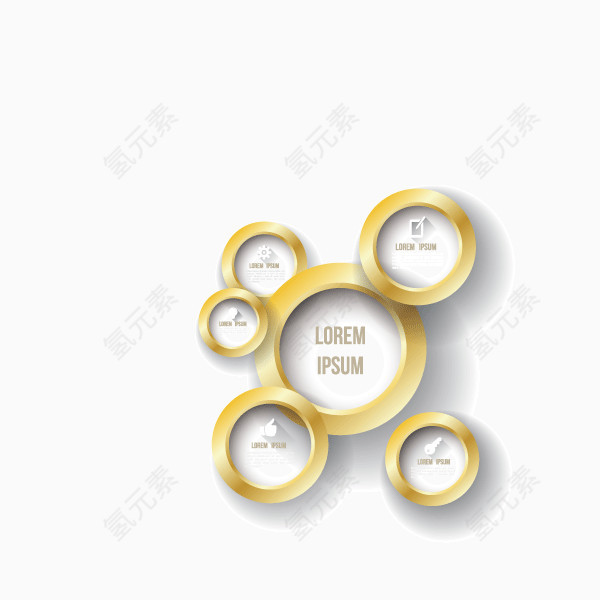 信息圆环 ppt装饰矢量图