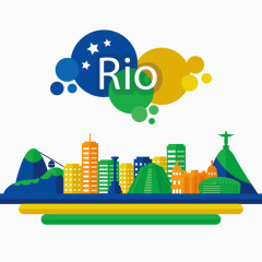 矢量建筑和山坡