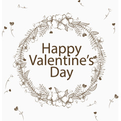 手绘浪漫花环海报