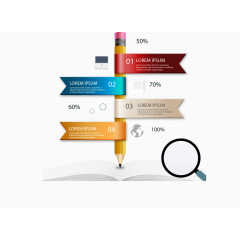 矢量手绘铅笔标签横幅