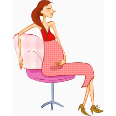 矢量坐着的孕妇