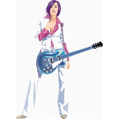 矢量手绘吉他手