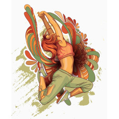 翩翩起舞的舞蹈者卡通图