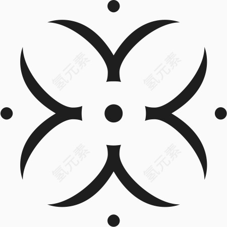 角花底纹花型对称平面图形