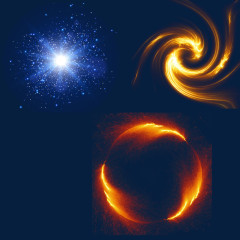 蓝黄荧光免抠图素材