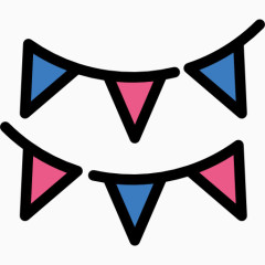 节日元素旗帜小旗子