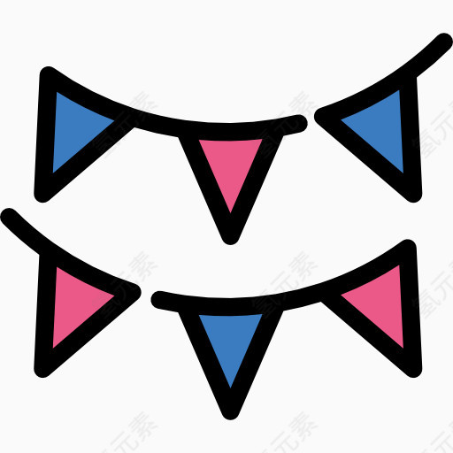 节日元素旗帜小旗子