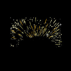 烟花焰火光芒四射金色元素