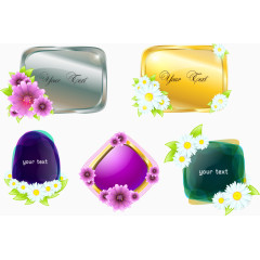 鲜艳菊花装饰边框矢量素材