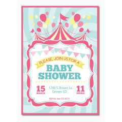 清新迎婴聚会邀请海报矢量素材