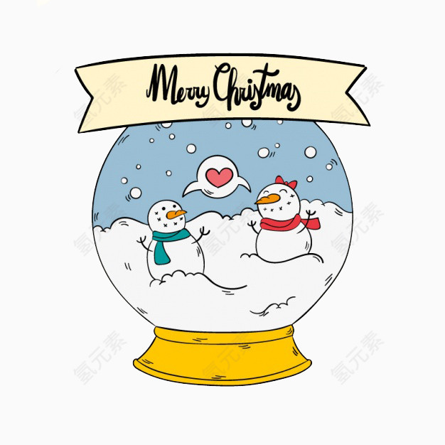下雪可爱小球