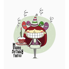 矢量卡通生日快乐